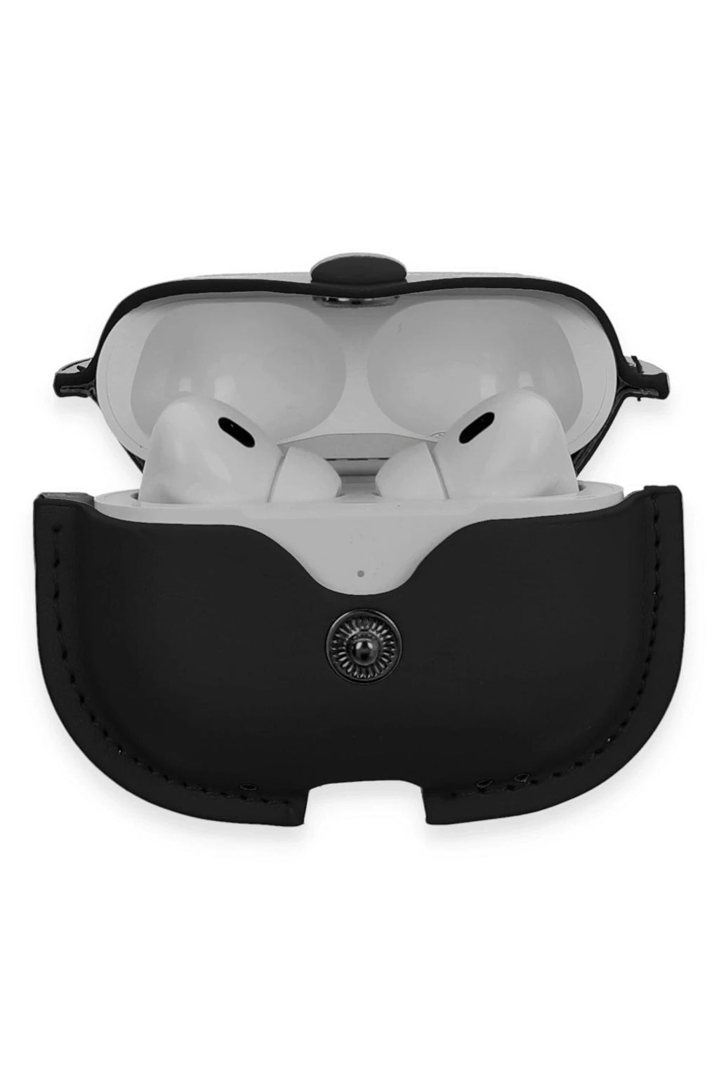 Mey İthalat® Airpods Pro 2 (2.nesil) Çanta Deri Kılıf - Siyah