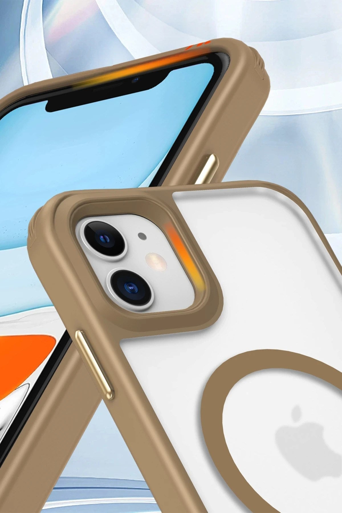 Mey İthalat® iPhone 12 Kılıf Enka Magsafe Silikon Kılıf - Desert