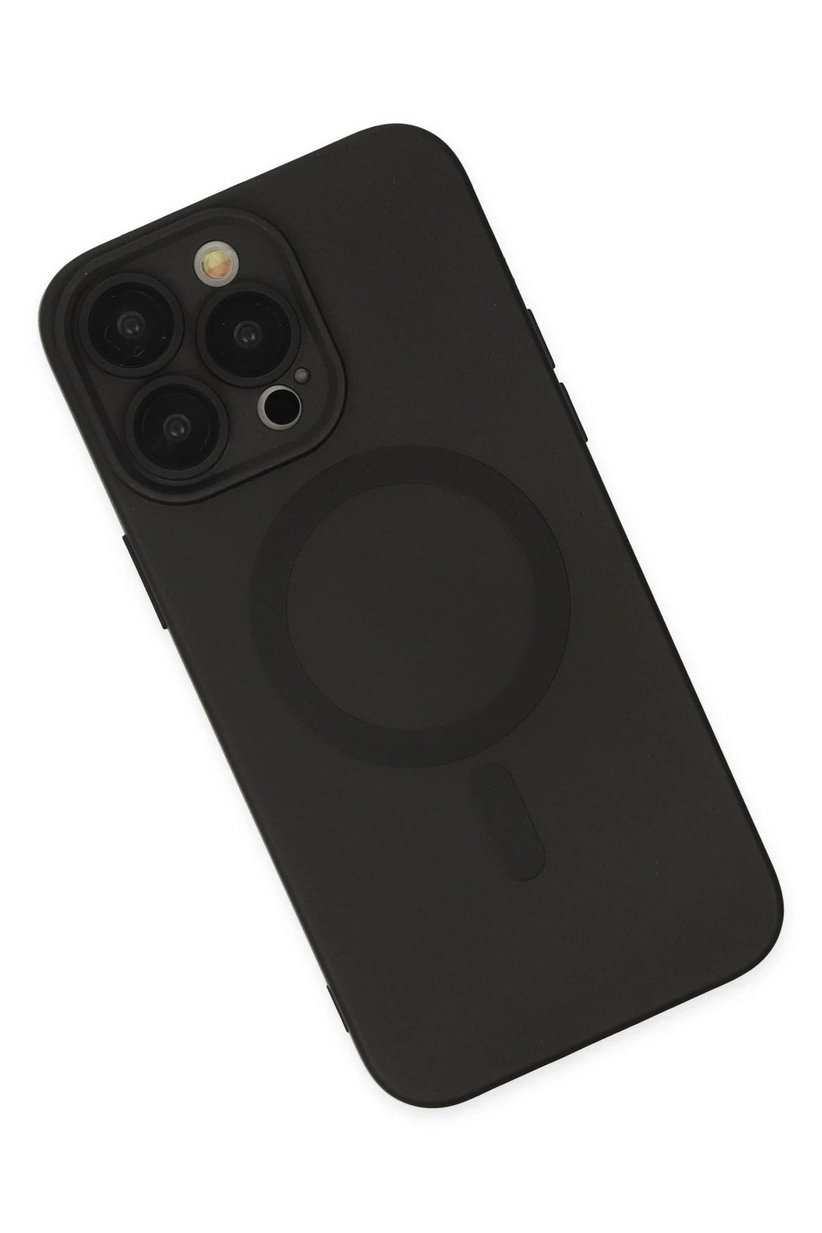 Mey İthalat® iPhone 13 Pro Kılıf Moshi Lens Magneticsafe Silikon - Siyah