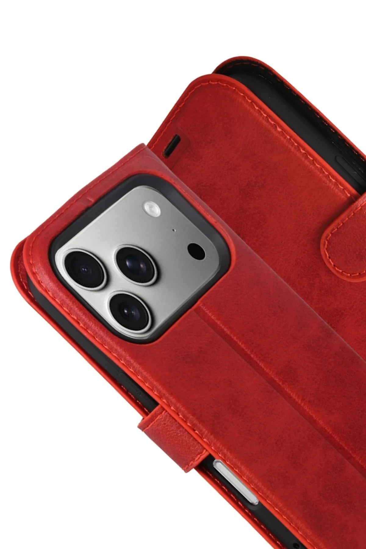 Mey İthalat® iPhone 17 Pro Max Trend S Plus Kapaklı Kılıf - Kırmızı