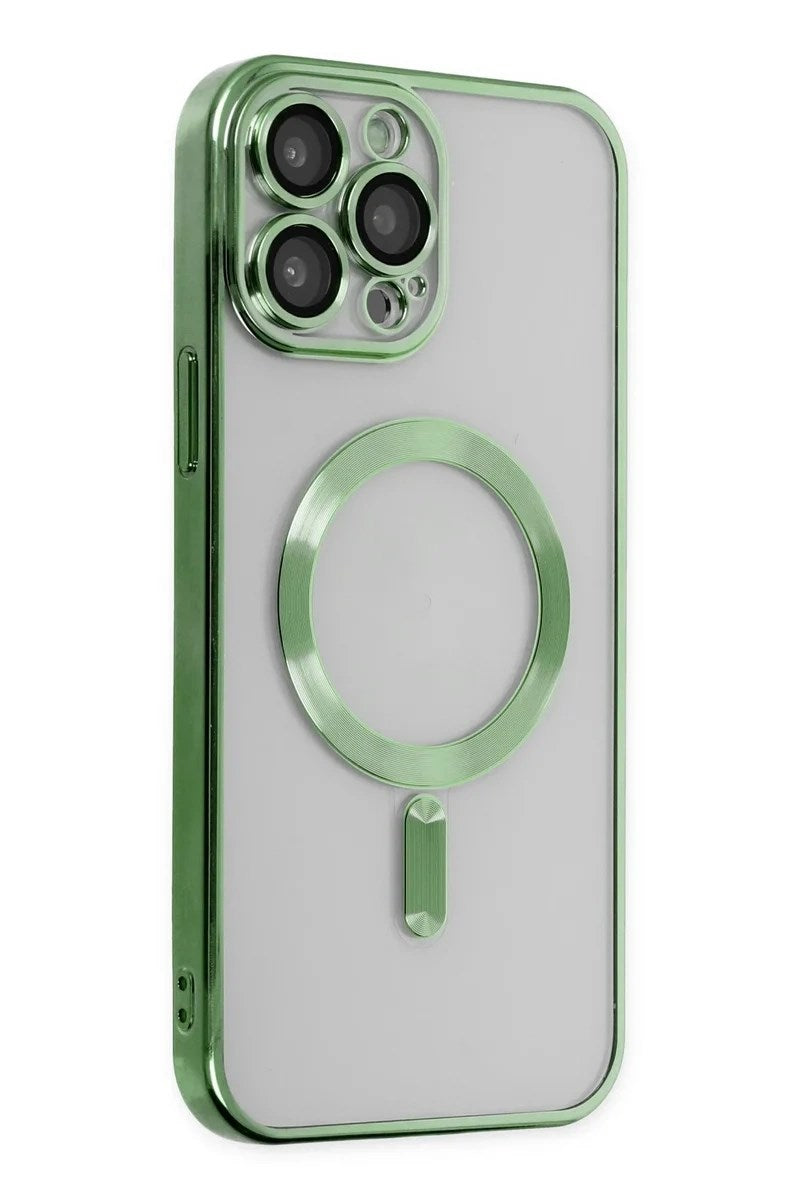 Mey İthalat® iPhone 13 Pro Max Kılıf Kross Magneticsafe Kapak - Koyu Yeşil
