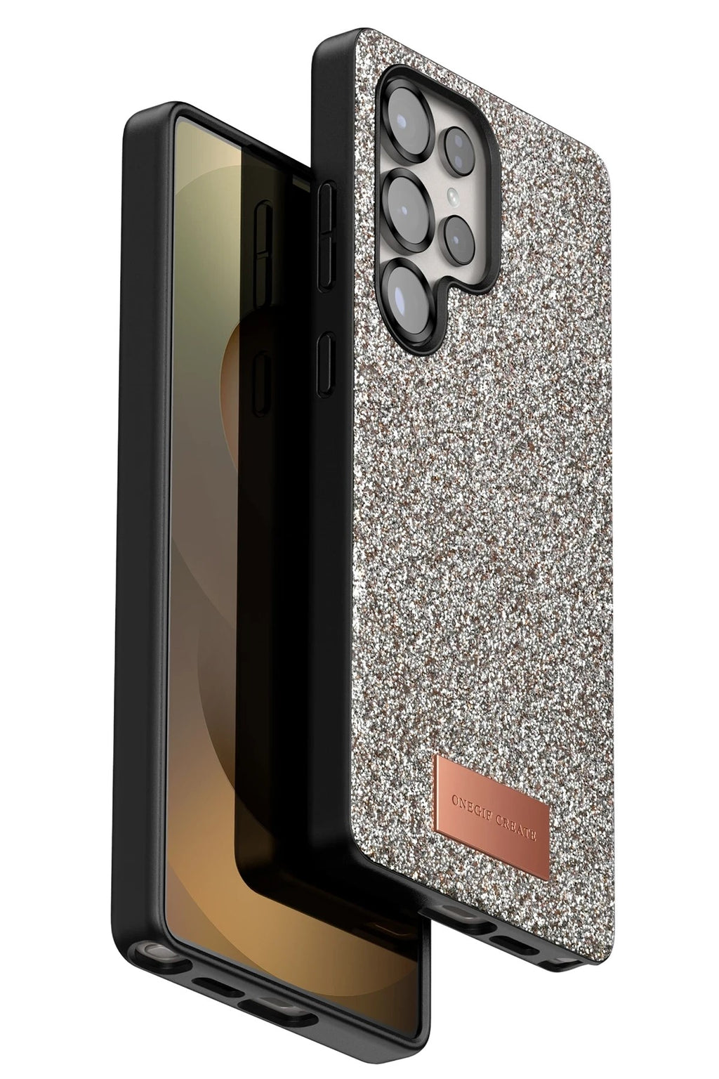 Mey İthalat® Samsung Galaxy S25 Ultra Bright Simli Kapak - Gold