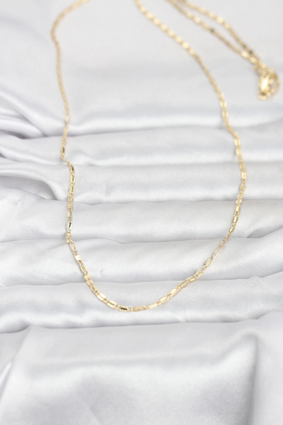 Mey İthalat® CM 14K Gold Renk Lazerli Zincir Model 60 cm Kadın Kolye