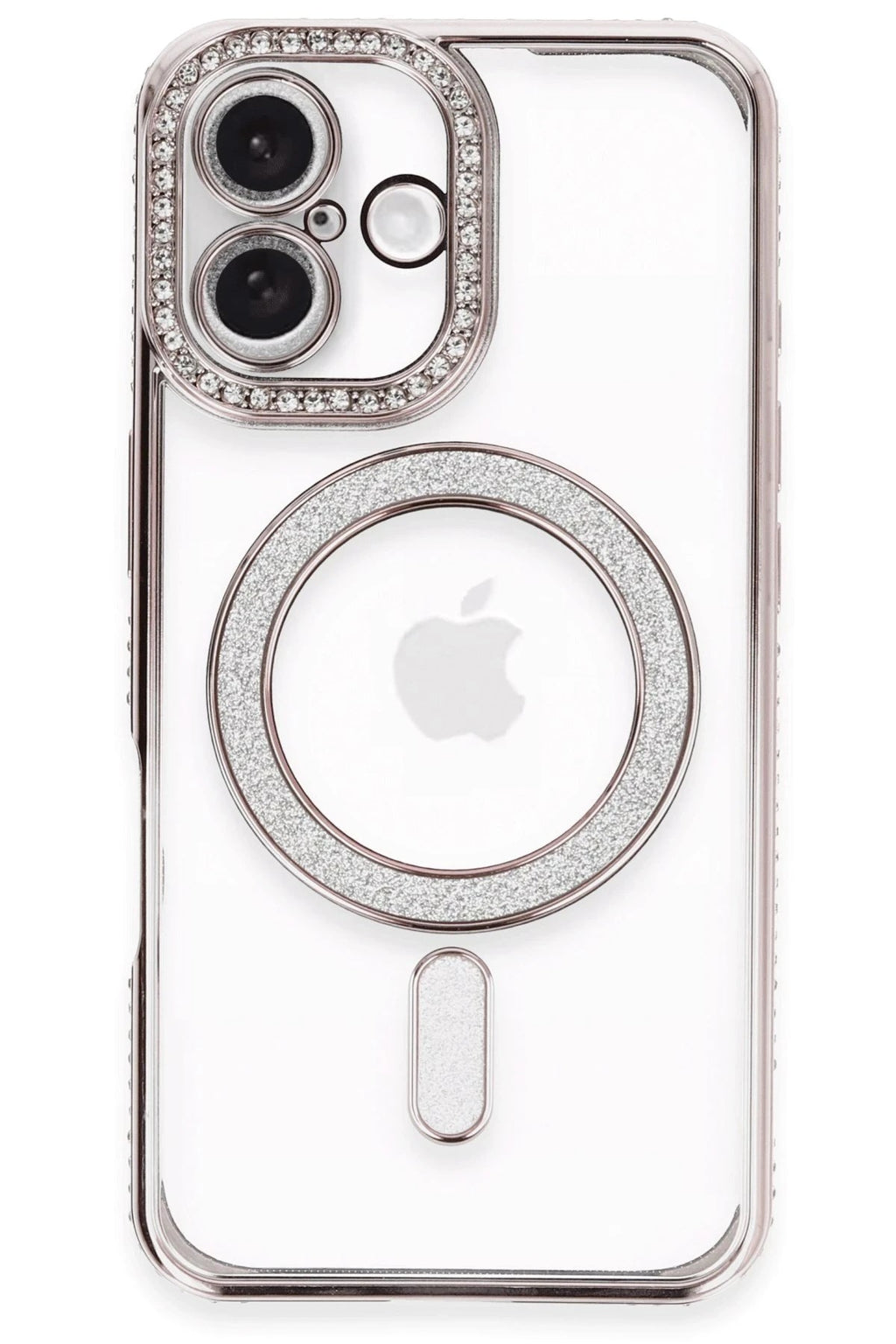 Mey İthalat® iPhone 16 Plus Kılıf Joke Simli Magneticsafe Kılıf - Pembe