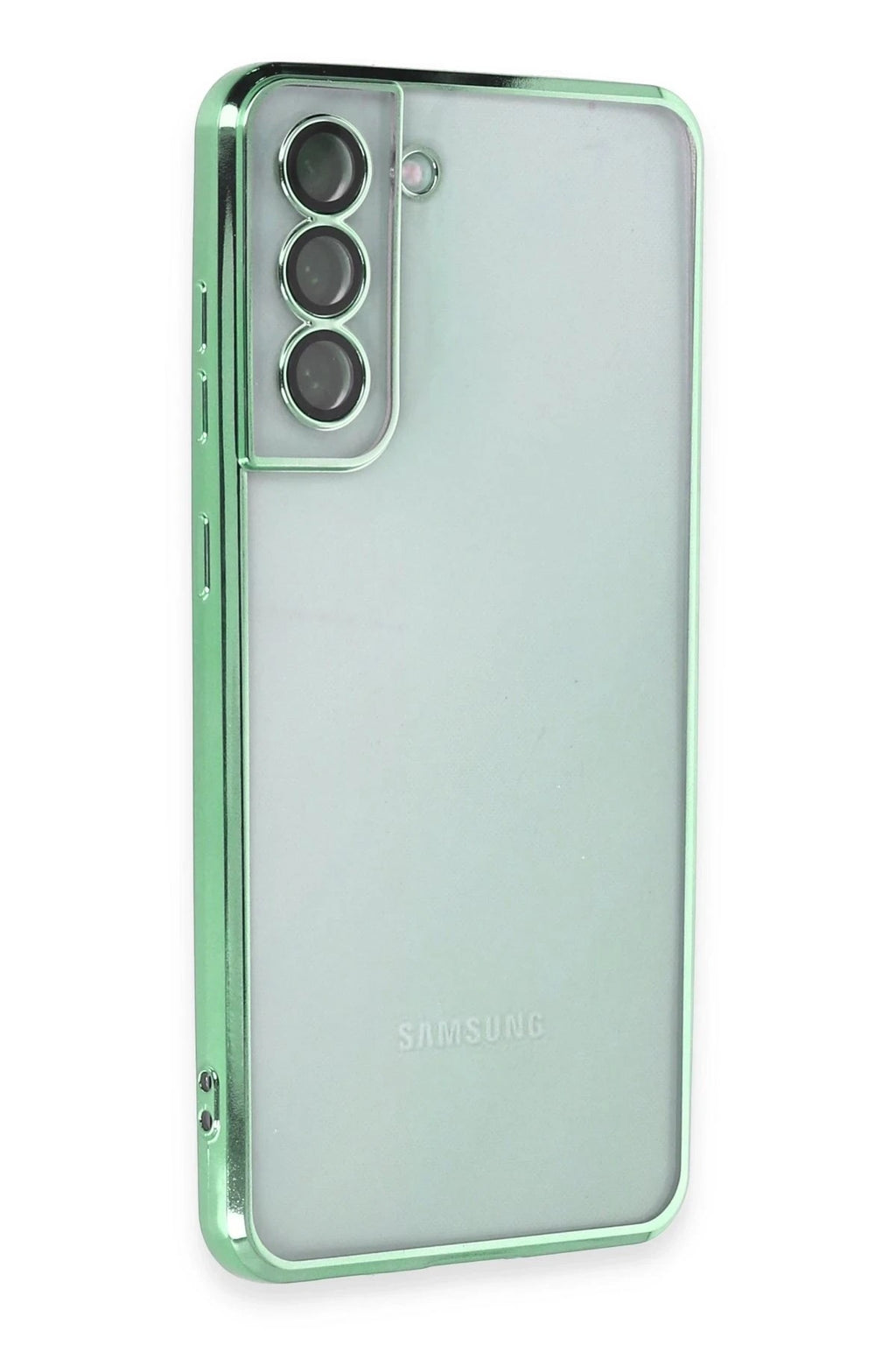 Mey İthalat® Samsung Galaxy S21 FE Kılıf Lensli Silikon - Yeşil