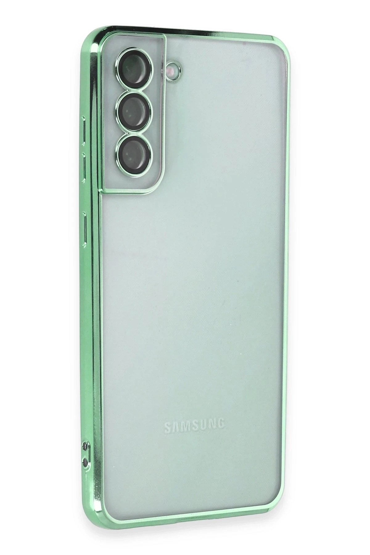Mey İthalat® Samsung Galaxy S21 FE Kılıf Lensli Silikon - Yeşil