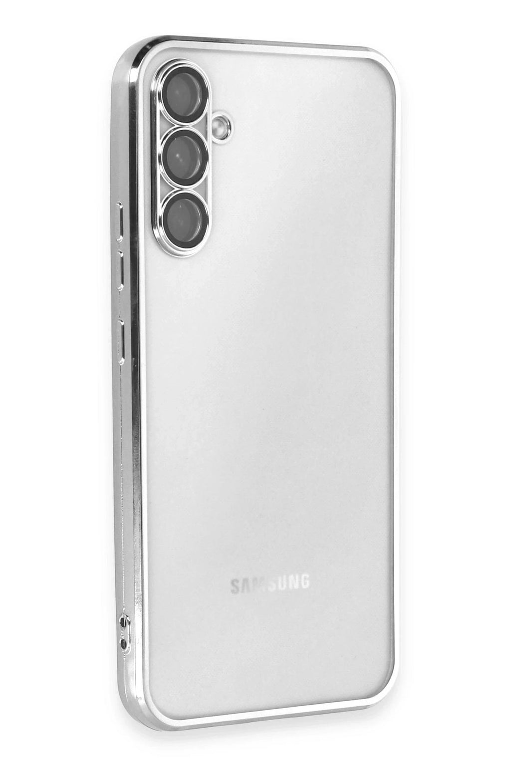 Mey İthalat® Samsung Galaxy A34 5G Kılıf Lensli Silikon - Gümüş