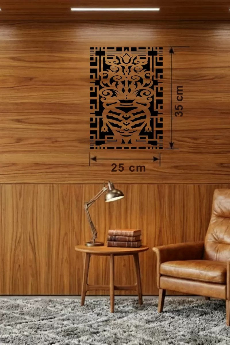 Mey İthalat® Otantik Lale Motifli Ahşap Duvar Tablosu - 25x35 cm Lazer Kesim Dekoratif Pano