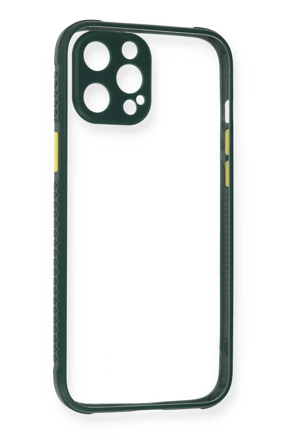 Mey İthalat® iPhone 12 Pro Kılıf Miami Şeffaf Silikon - Koyu Yeşil