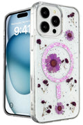 Mey İthalat® iPhone 16 Pro Kılıf Daisy Simli Magsafe Kapak - Mor