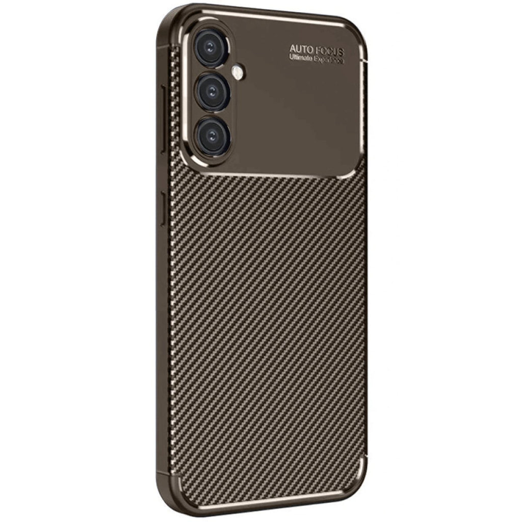 Mey İthalat® Samsung Galaxy A16 5G Kılıf Auto Focus Karbon Kapak - Kahverengi