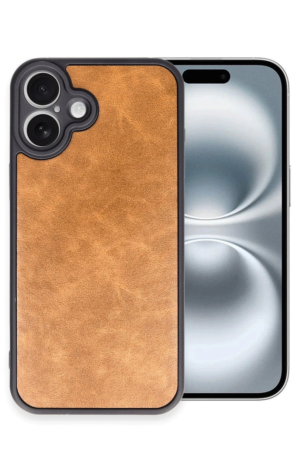 Mey İthalat® iPhone 16 Plus Kılıf Aras Deri Kapak - Taba
