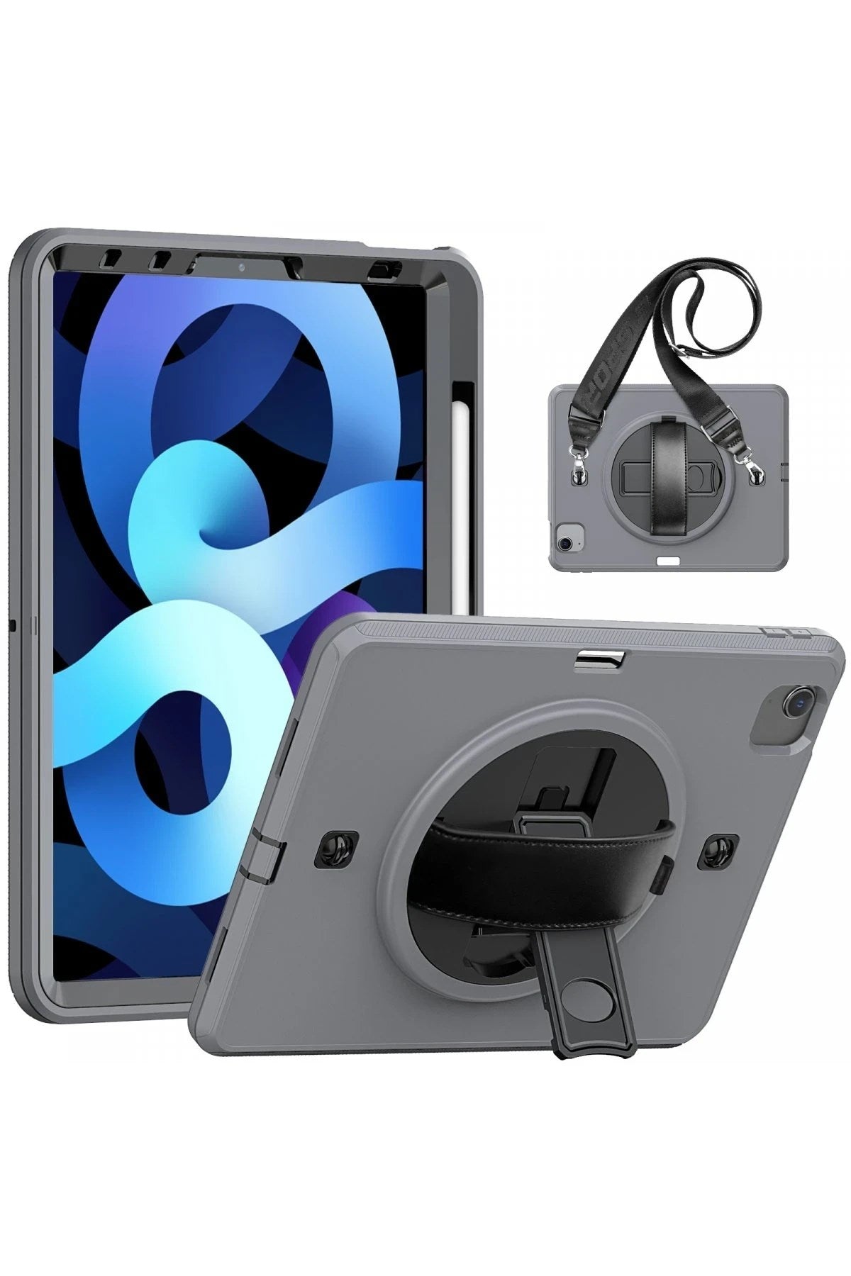 Mey İthalat® iPad Pro 11 (2020) Kılıf Strap-C Otterbox Tablet Kapak - Gri