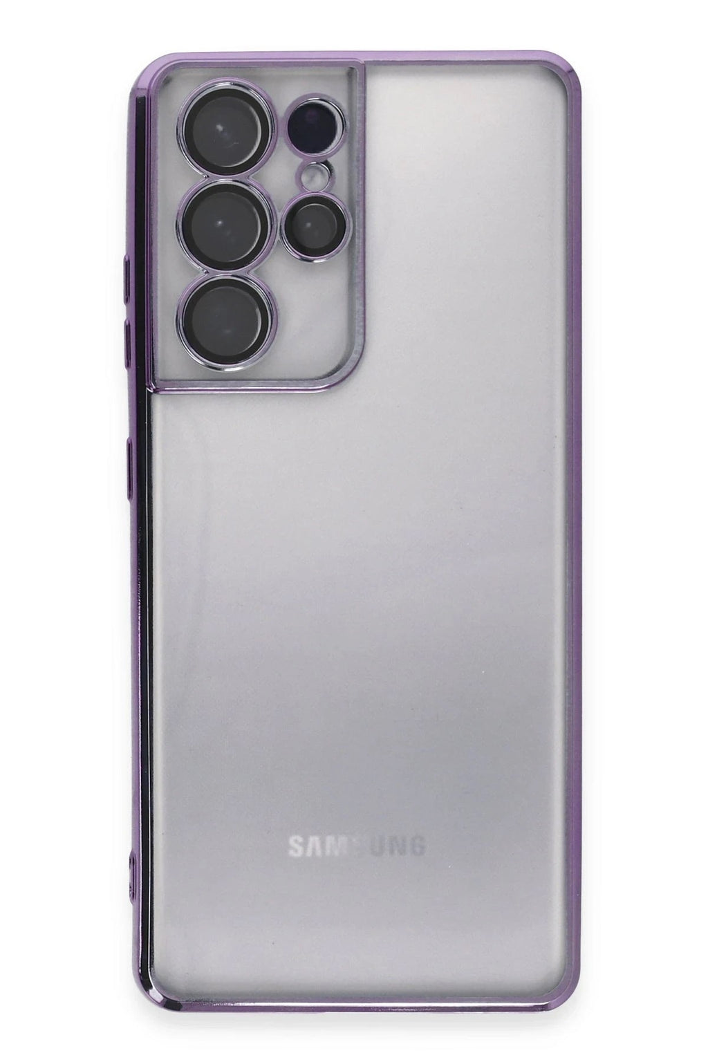 Mey İthalat® Samsung Galaxy S21 Ultra Kılıf Lensli Silikon - Mor