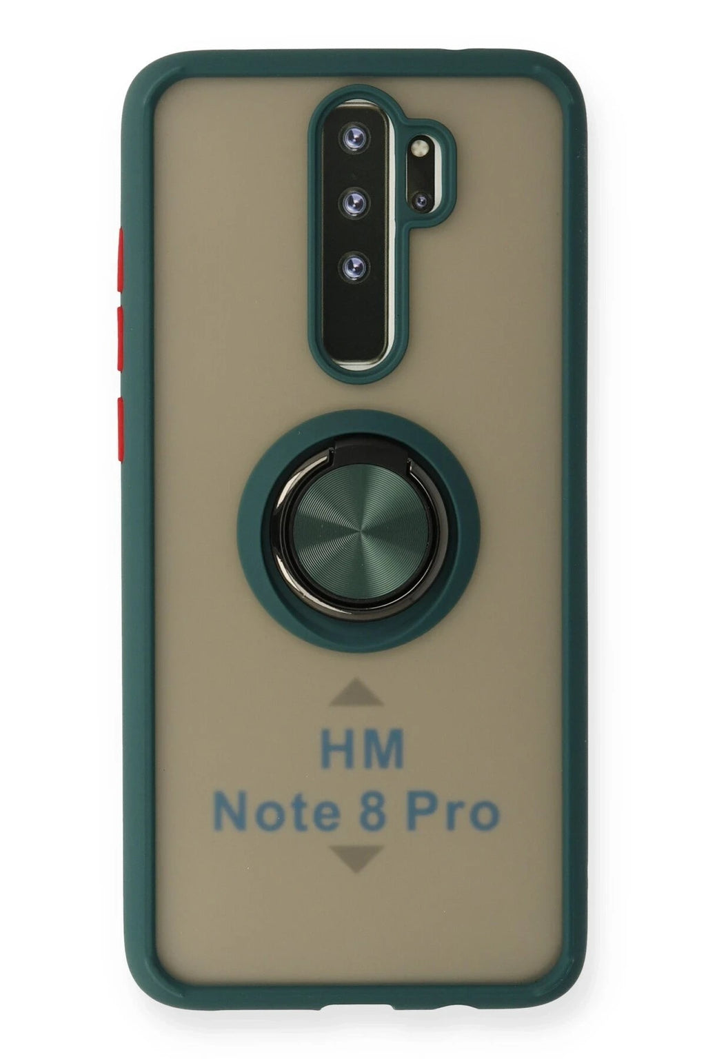 Mey İthalat® Redmi Note 8 Pro Kılıf Montreal Yüzüklü Silikon Kapak - Yeşil