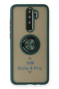 Mey İthalat® Redmi Note 8 Pro Kılıf Montreal Yüzüklü Silikon Kapak - Yeşil