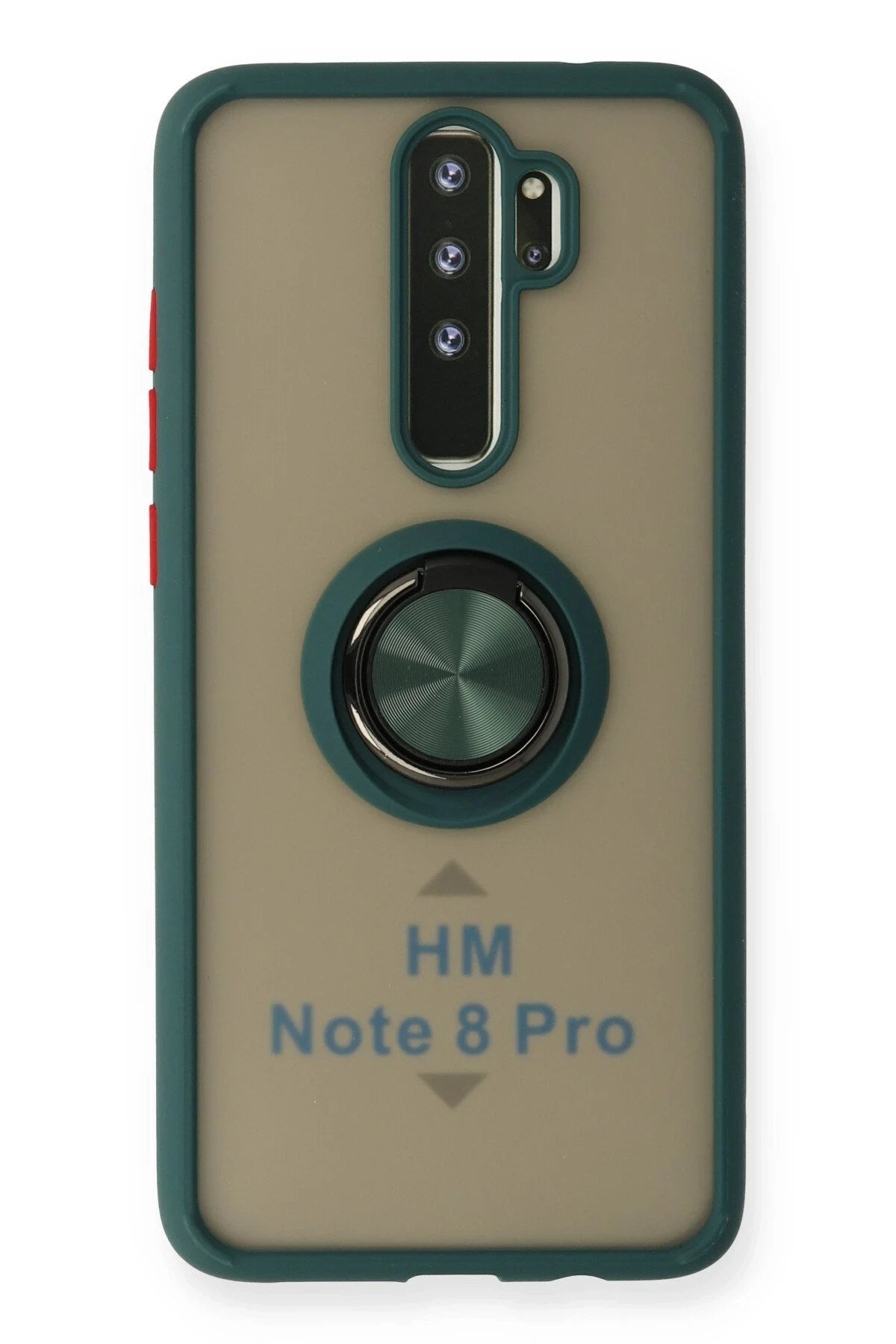 Mey İthalat® Redmi Note 8 Pro Kılıf Montreal Yüzüklü Silikon Kapak - Yeşil