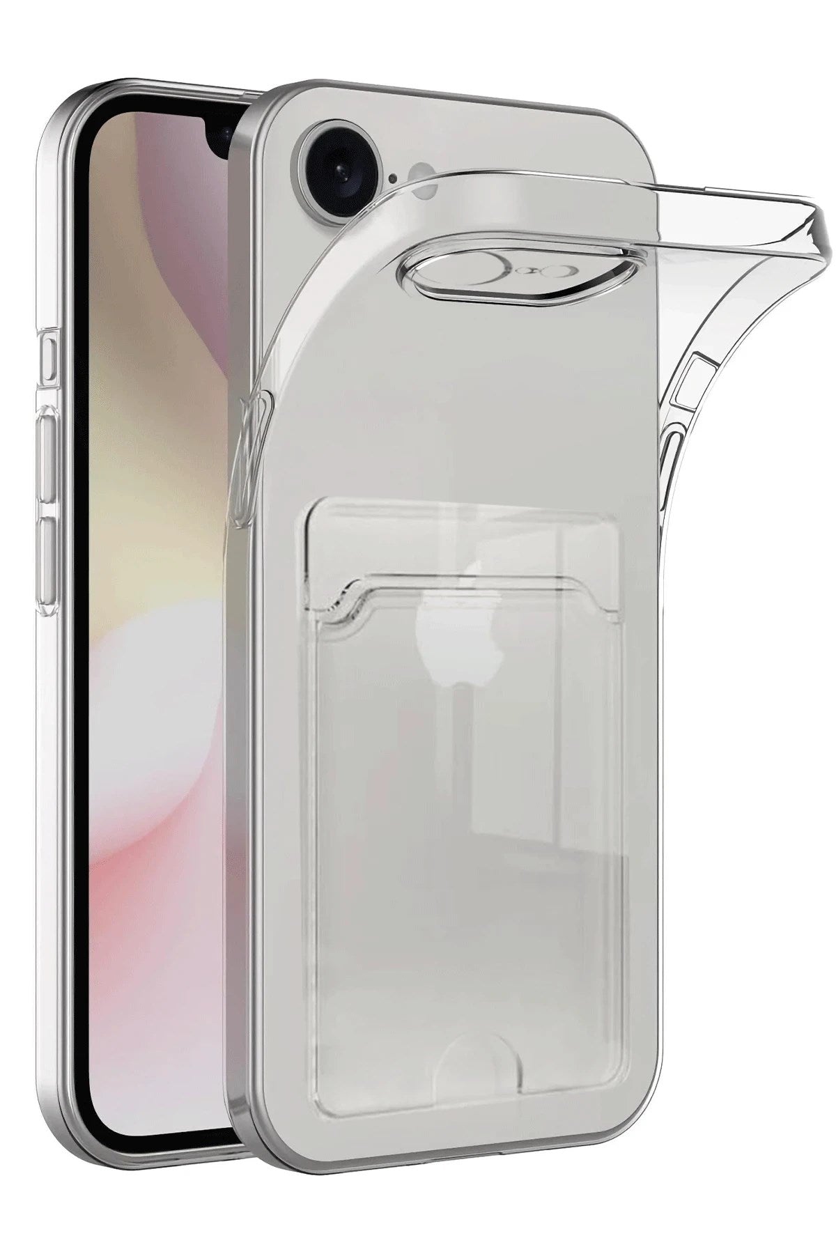 Mey İthalat® iPhone 16E Kılıf Kart Şeffaf Silikon - Şeffaf
