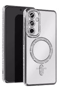 Mey İthalat® Samsung Galaxy S25 Edge Joke Simli Magneticsafe Kılıf - Gümüş