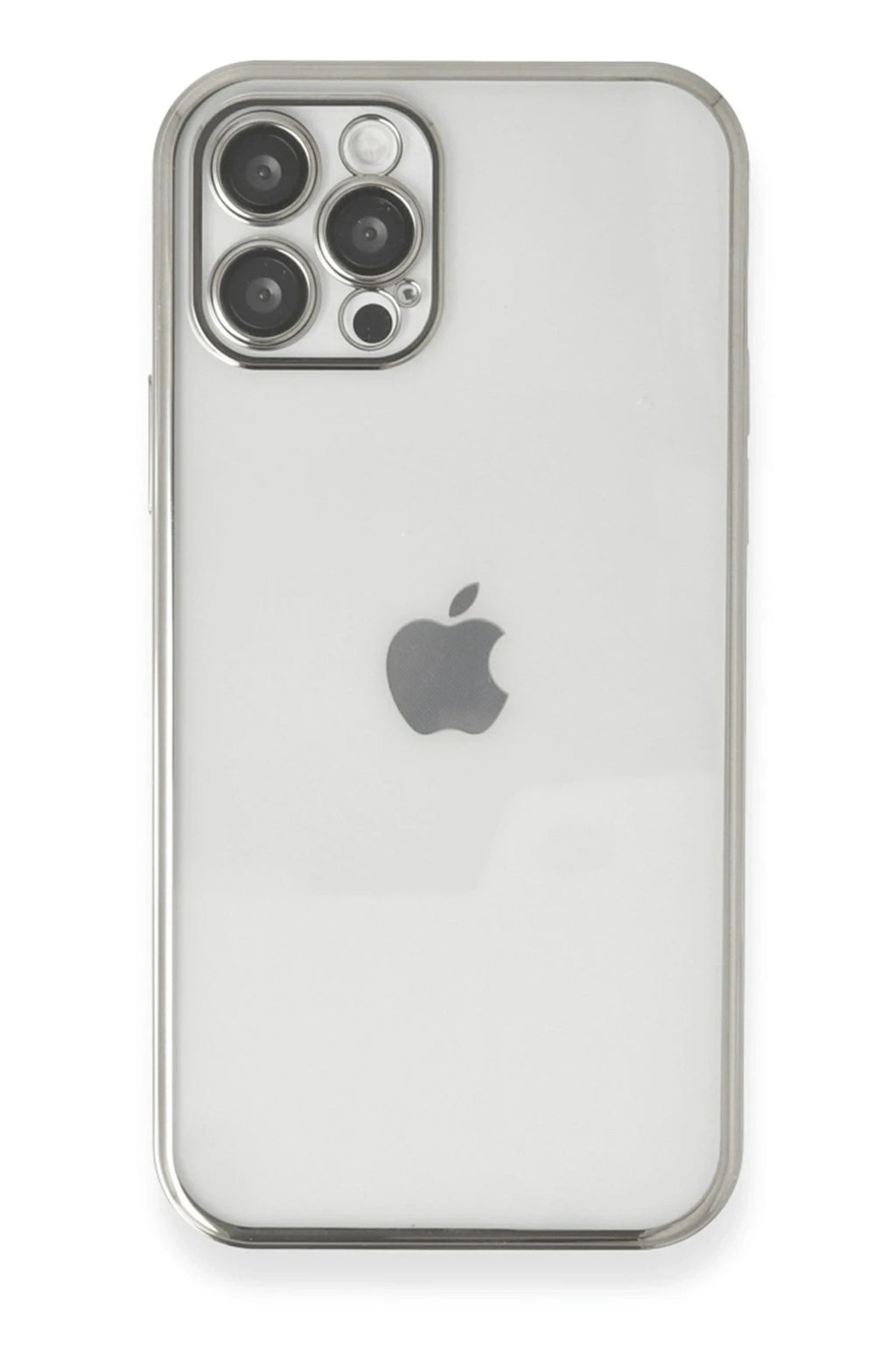 Mey İthalat® iPhone 12 Pro Max Kılıf Lensli Silikon - Gümüş