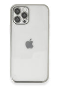 Mey İthalat® iPhone 12 Pro Max Kılıf Lensli Silikon - Gümüş