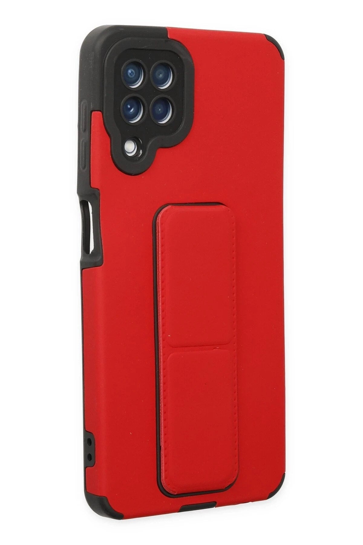 Mey İthalat® Samsung Galaxy A22 Kılıf Mega Standlı Silikon - Kırmızı