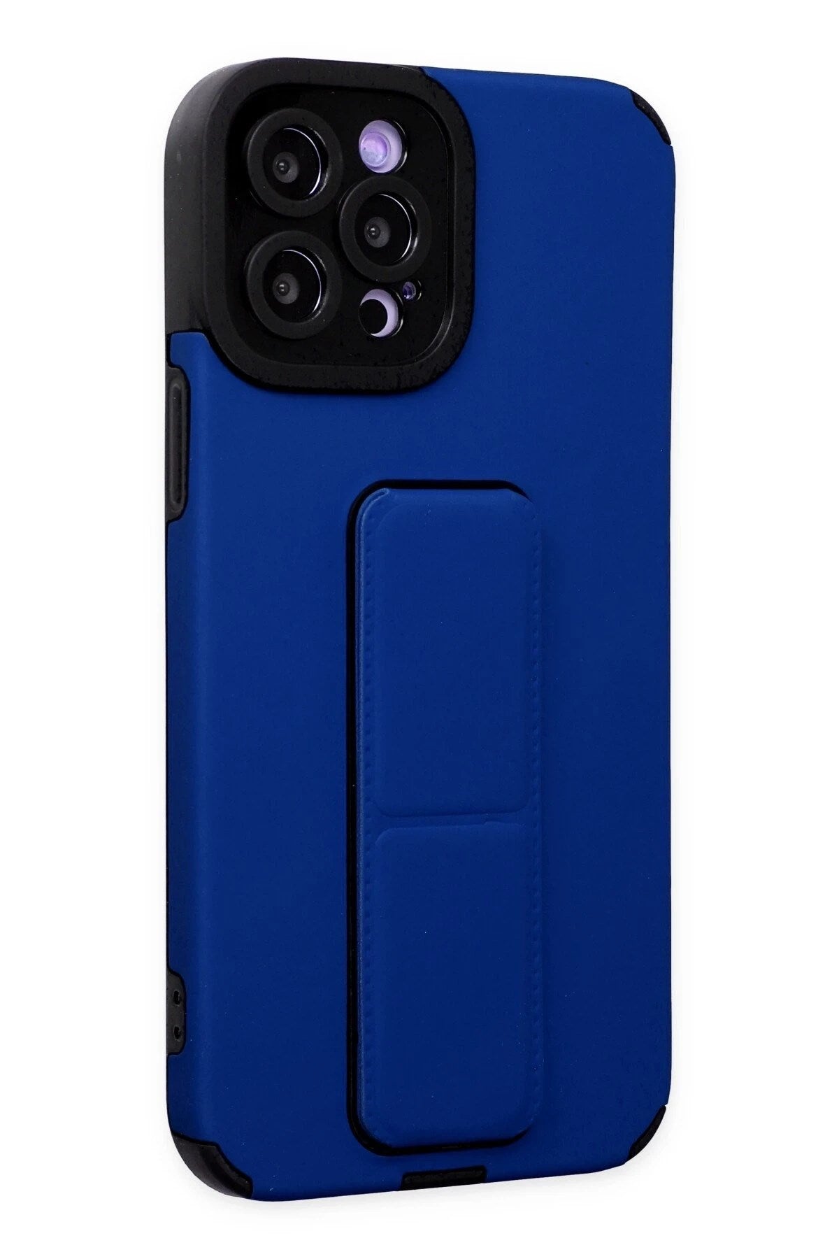 Mey İthalat® iPhone 12 Pro Max Kılıf Mega Standlı Silikon - Mavi