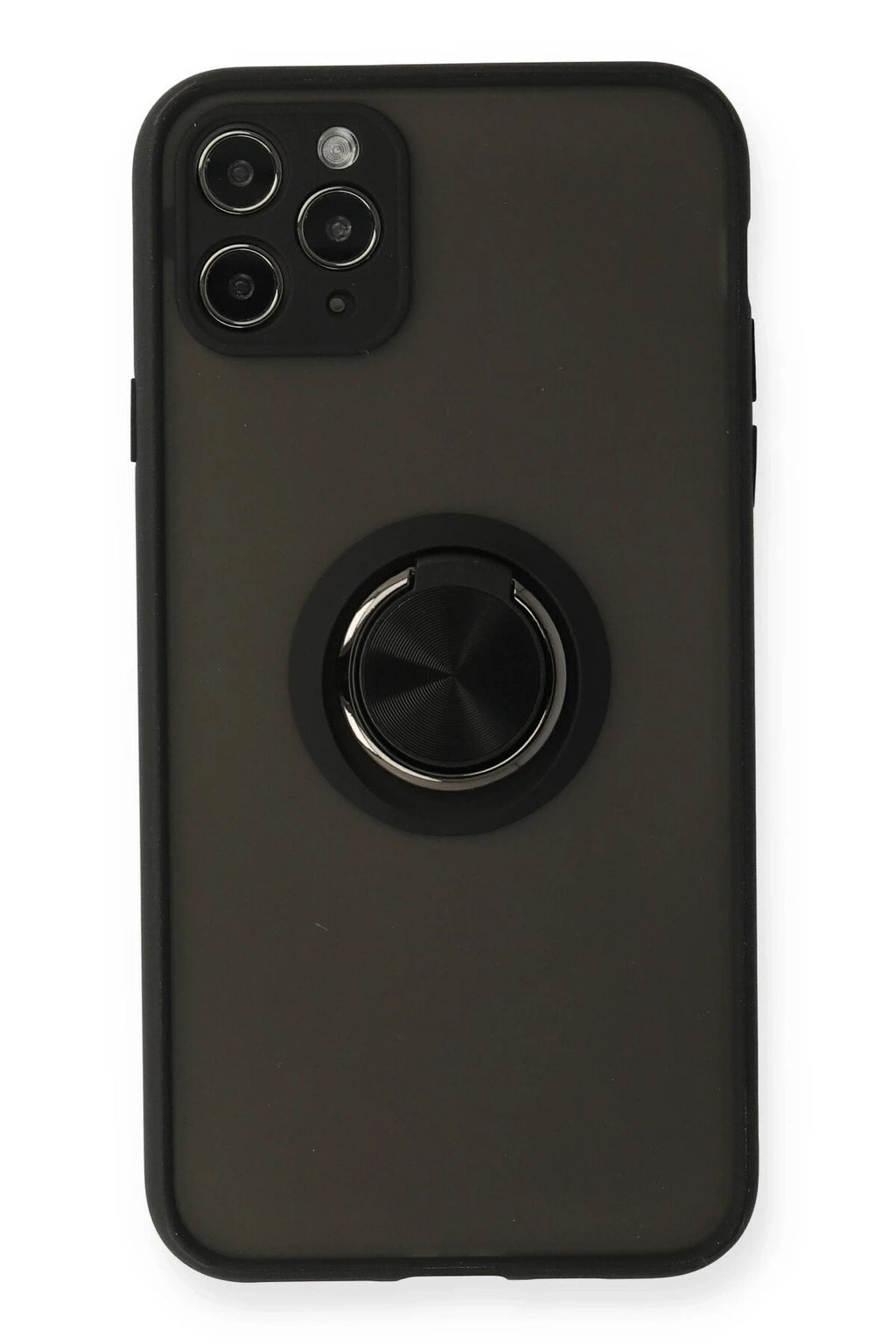 Mey İthalat® iPhone 11 Pro Kılıf Montreal Yüzüklü Silikon Kapak - Siyah