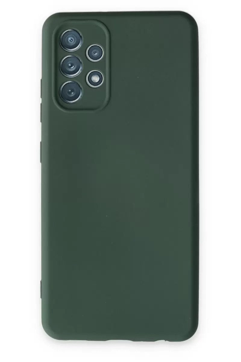 Mey İthalat® Samsung Galaxy A13 4G Kılıf Nano içi Kadife Silikon - Koyu Yeşil