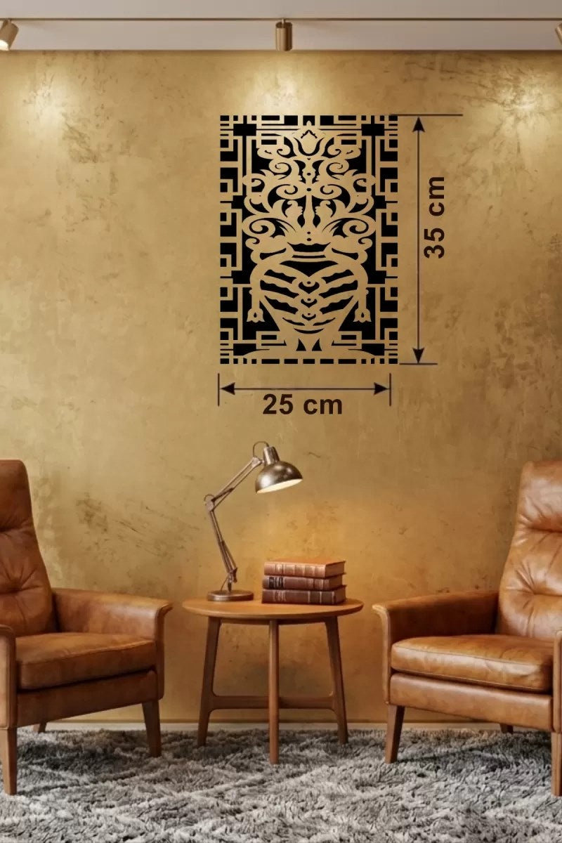 Mey İthalat® Otantik Lale Motifli Ahşap Duvar Tablosu - 25x35 cm Lazer Kesim Dekoratif Pano