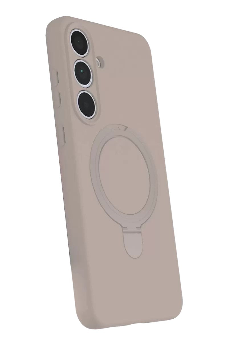 Mey İthalat® Samsung Galaxy S24 FE Regal Magsafe Standlı Kapak - Çöl Titanyum