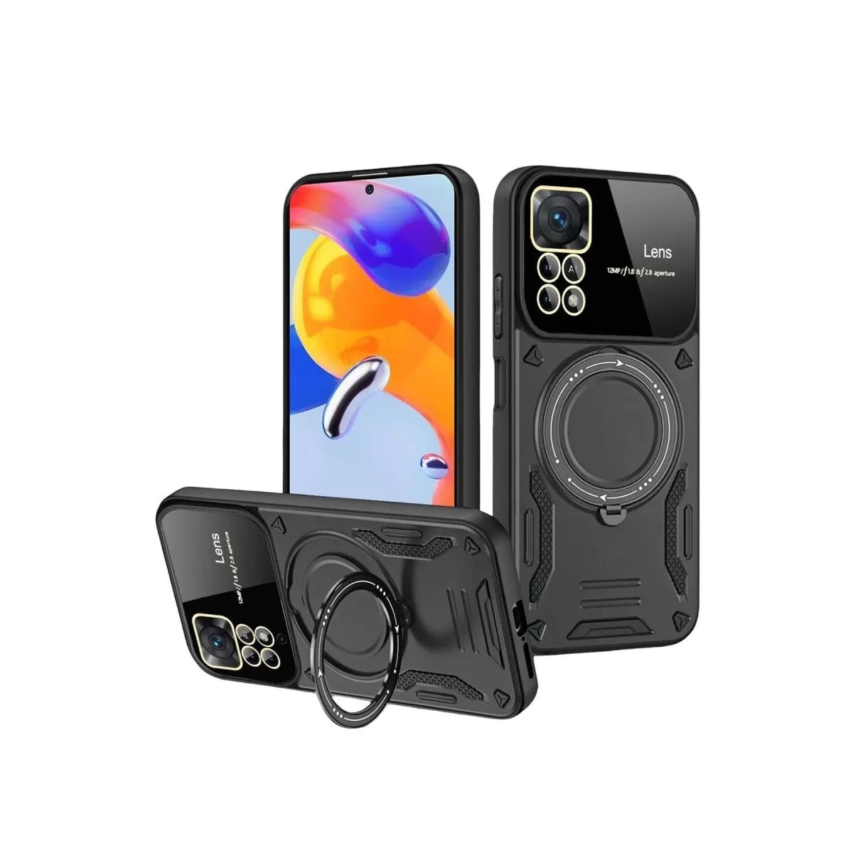 Mey İthalat® Realme 11 Pro Plus Joy Lens Standlı Kapak - Siyah