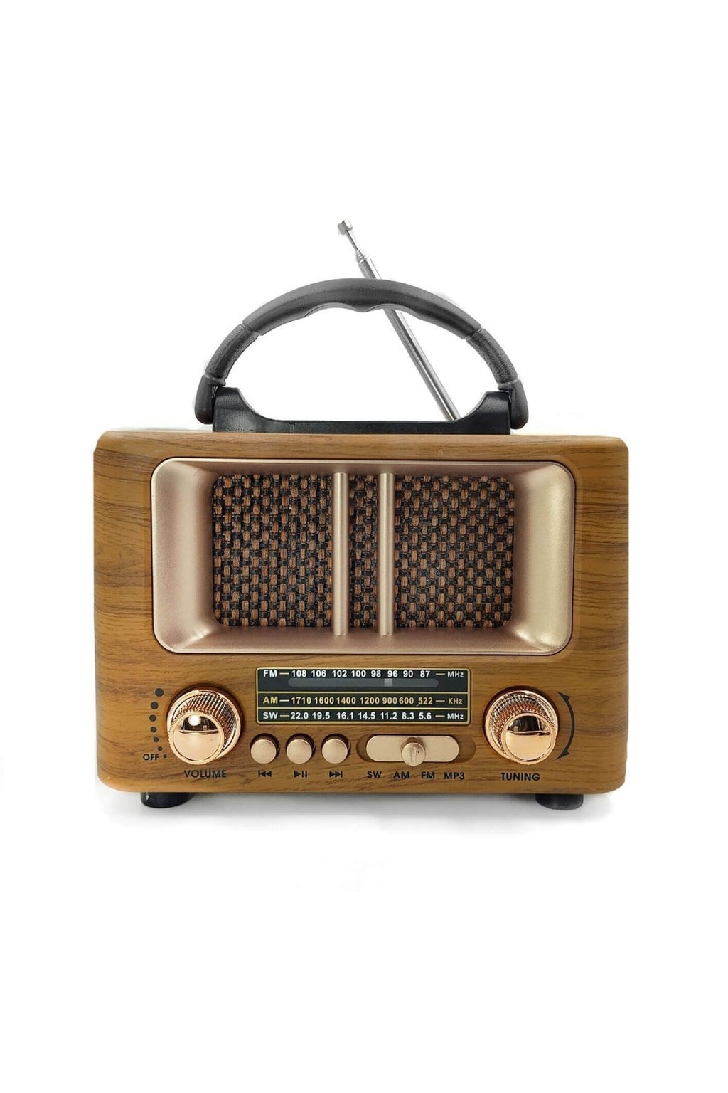 Küçük Mini Boy Retro Ahşap Tasarım Bluetooth Hoparlörlü Radyo – FM/AM Destekli, Şarjlı ve Taşınabilir Radyo NS-8108