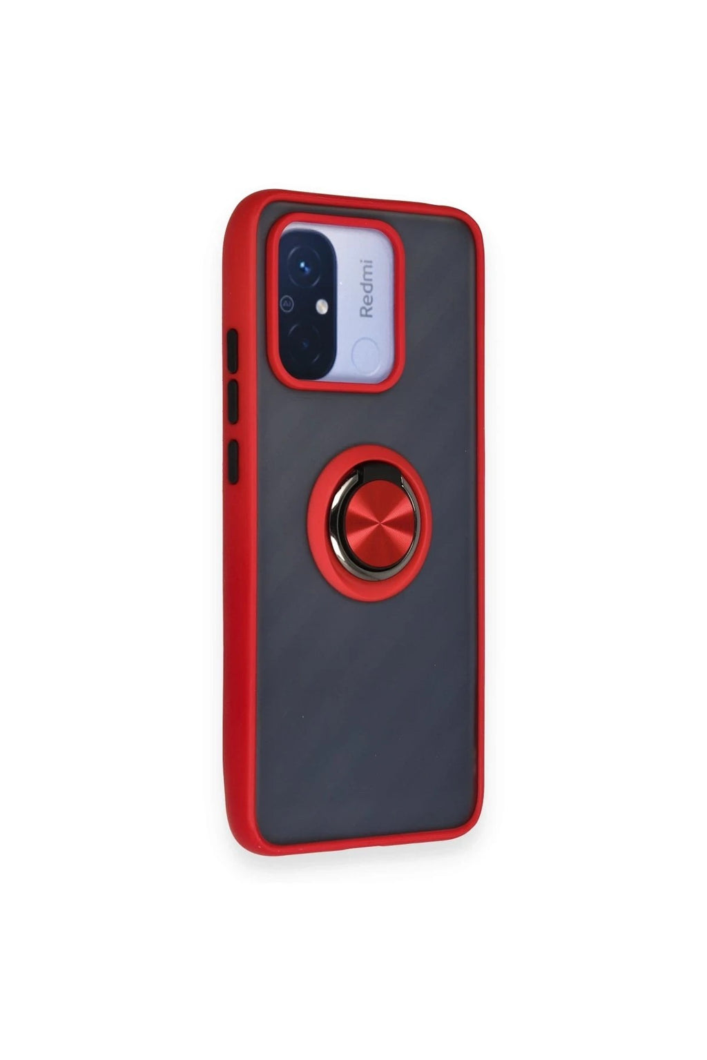 Mey İthalat® Redmi 12C Kılıf Montreal Yüzüklü Silikon Kapak - Kırmızı