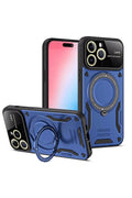 Mey İthalat® iPhone 15 Pro Joy Lens Standlı Kapak - Lacivert