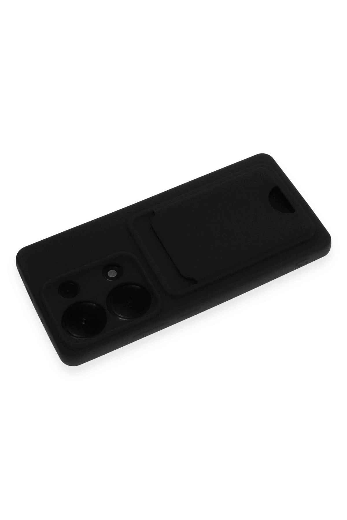 Mey İthalat® Redmi Note 13 Pro 4G Kılıf Kelvin Kartvizitli Silikon - Siyah