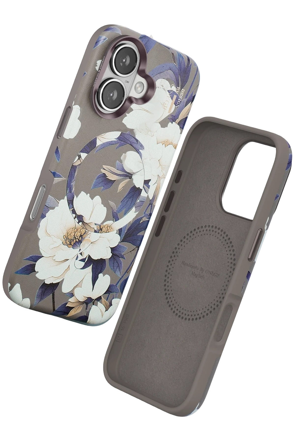 Mey İthalat® iPhone 16 Flower Series Magsafe Kapak - Gri
