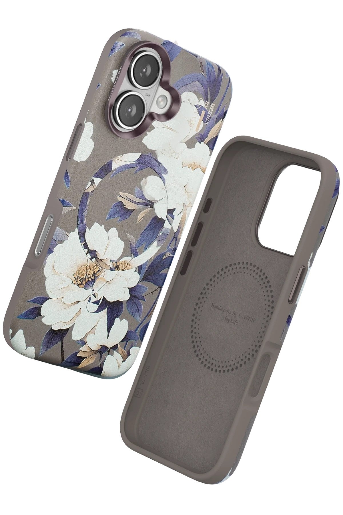 Mey İthalat® iPhone 16 Flower Series Magsafe Kapak - Gri