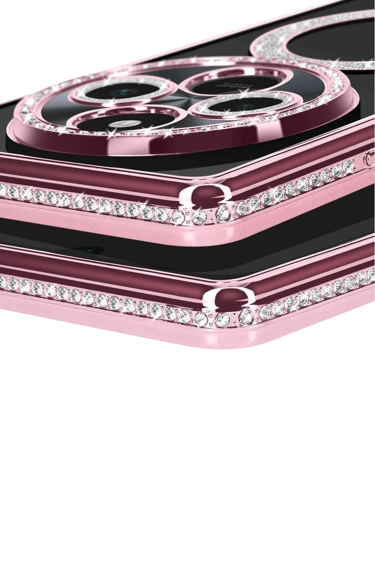 Mey İthalat® Redmi 14C Joke Simli Magneticsafe Kılıf - Pembe