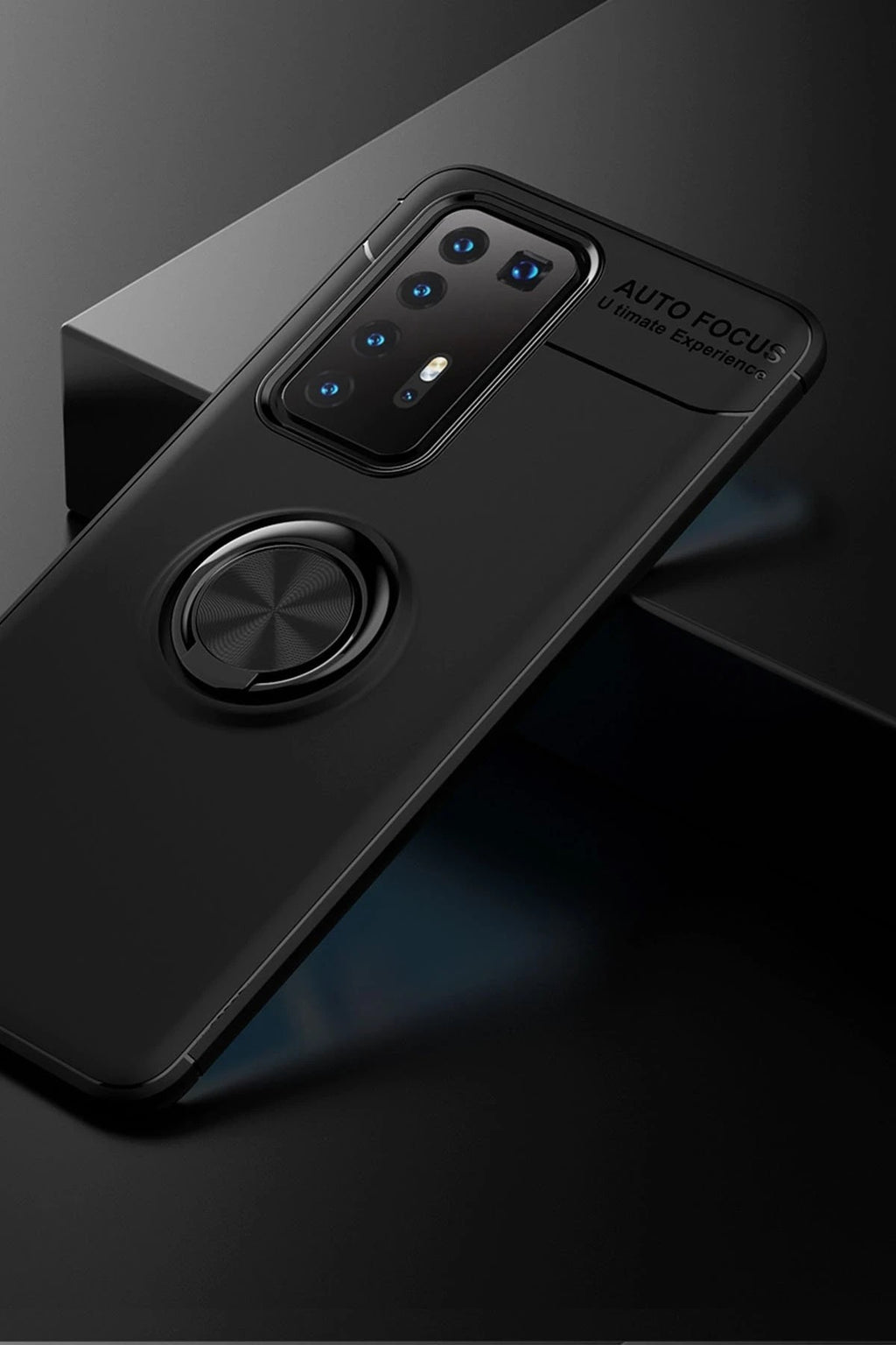 Mey İthalat® Huawei P40 Pro Kılıf Range Yüzüklü Silikon - Siyah