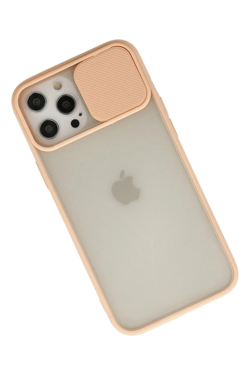 Mey İthalat® iPhone 12 Pro Max Kılıf Palm Buzlu Kamera Sürgülü Silikon - Pembe