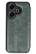 Mey İthalat® Redmi 13 4G Kılıf Flip Cover - Koyu Yeşil