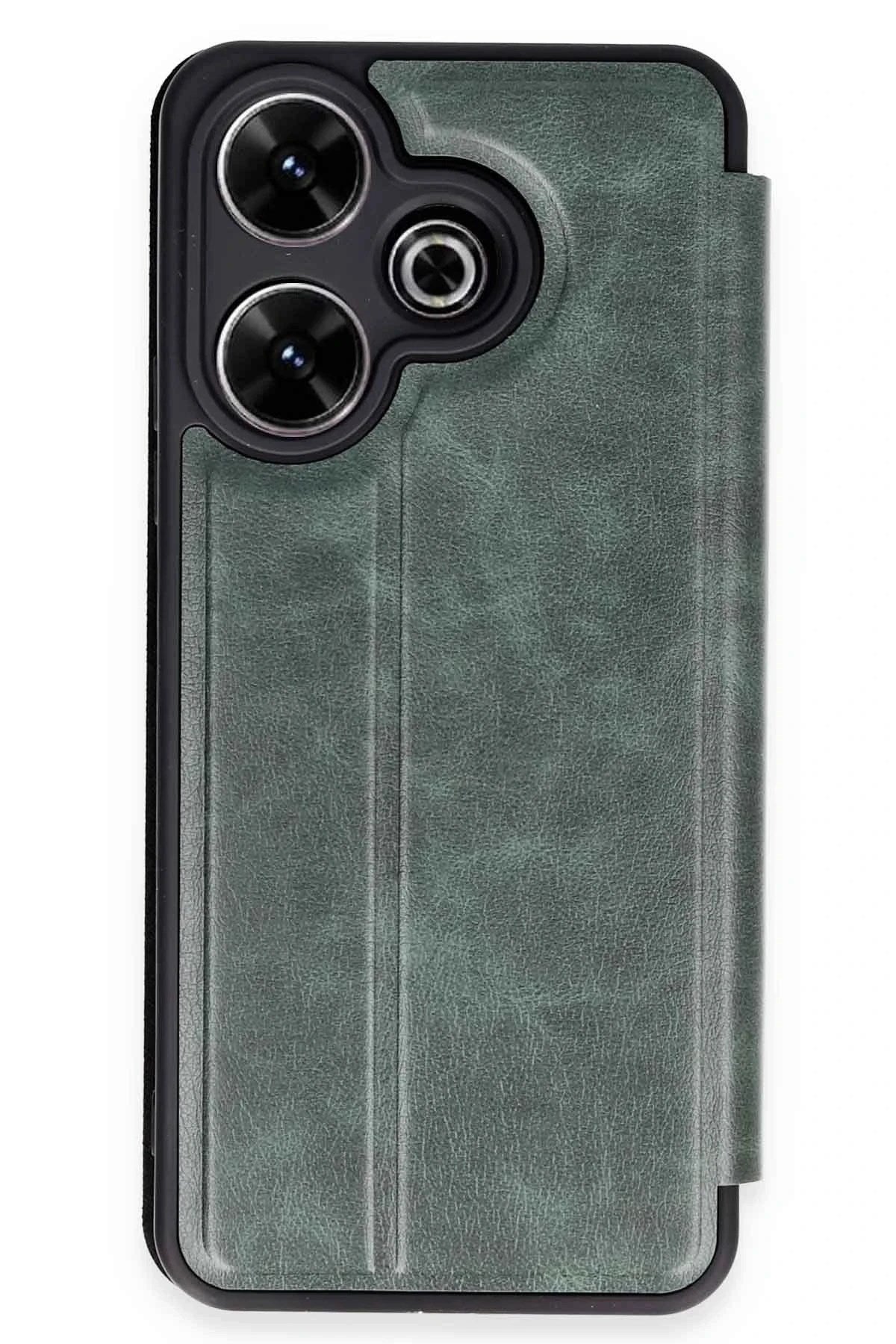 Mey İthalat® Redmi 13 4G Kılıf Flip Cover - Koyu Yeşil