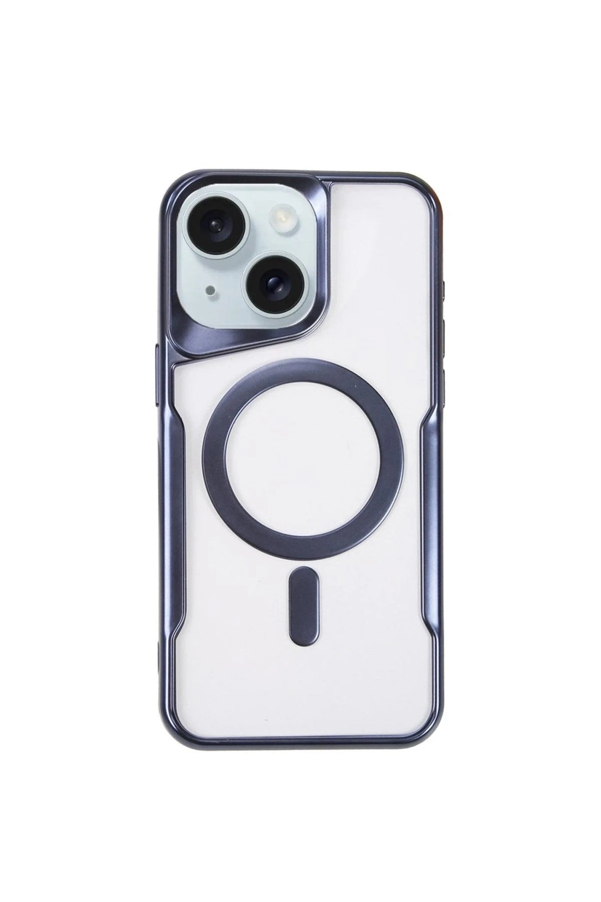 Mey İthalat® iPhone 15 Plus Kılıf Boyi Magsafe Silikon Kapak - Lacivert