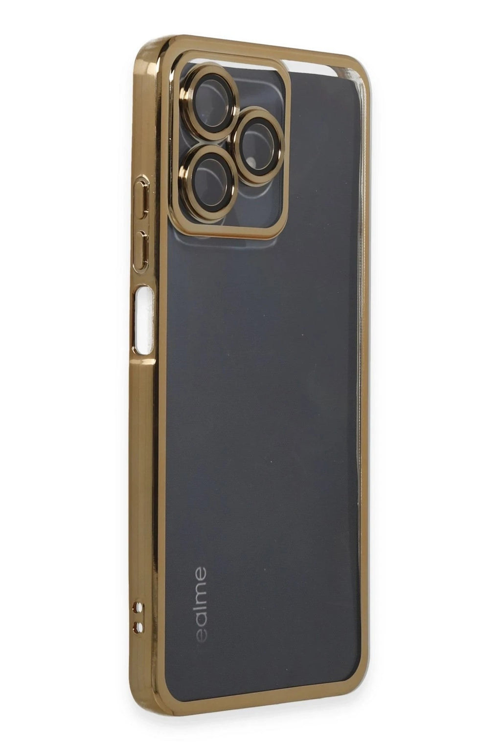 Mey İthalat® Realme C53 Kılıf Lensli Silikon - Gold