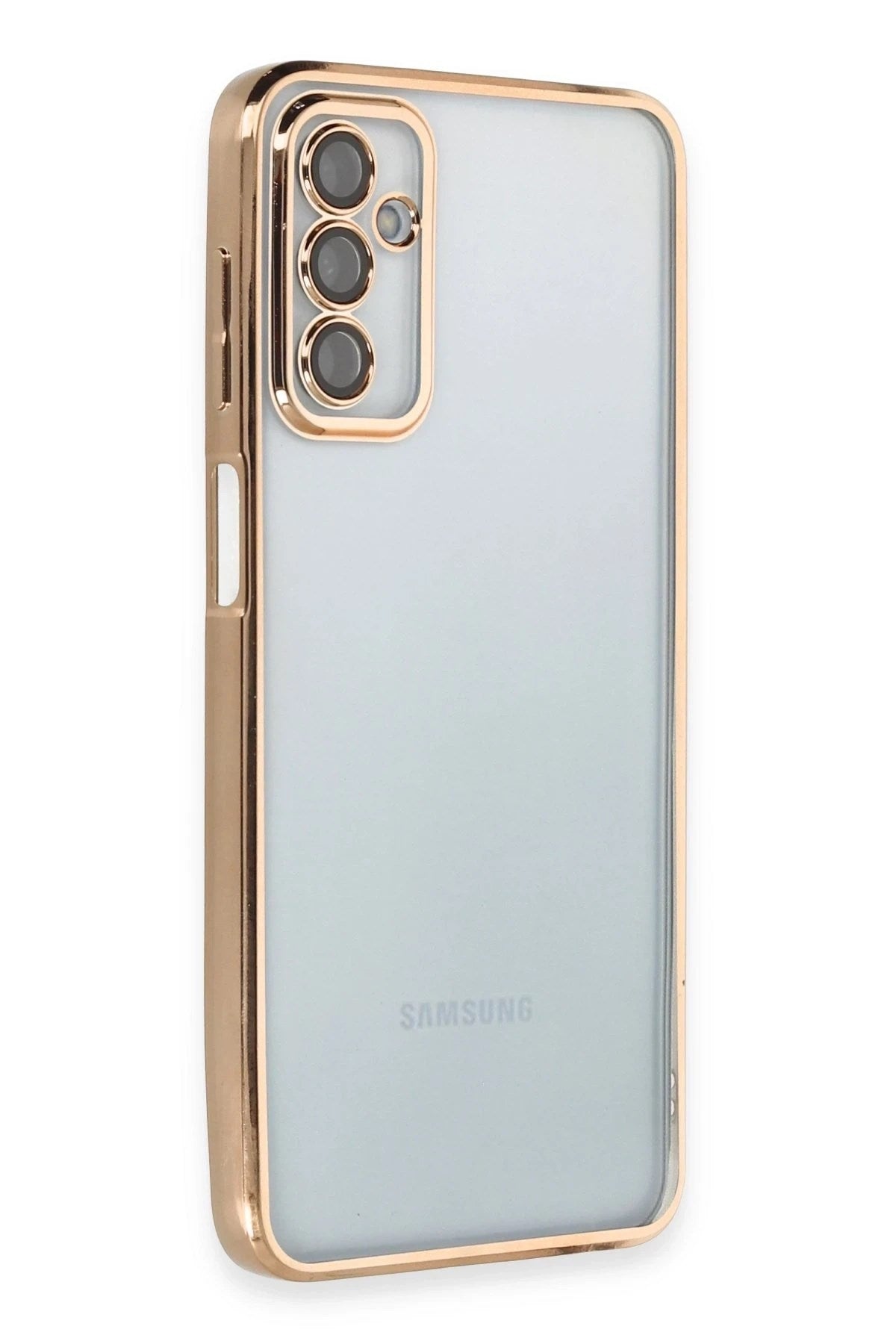 Mey İthalat® Samsung Galaxy M23 Kılıf Lensli Silikon - Gold