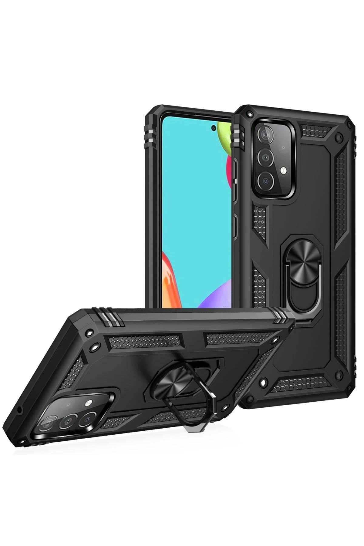 Mey İthalat® Samsung Galaxy A33 5G Kılıf Sofya Yüzüklü Silikon Kapak - Siyah