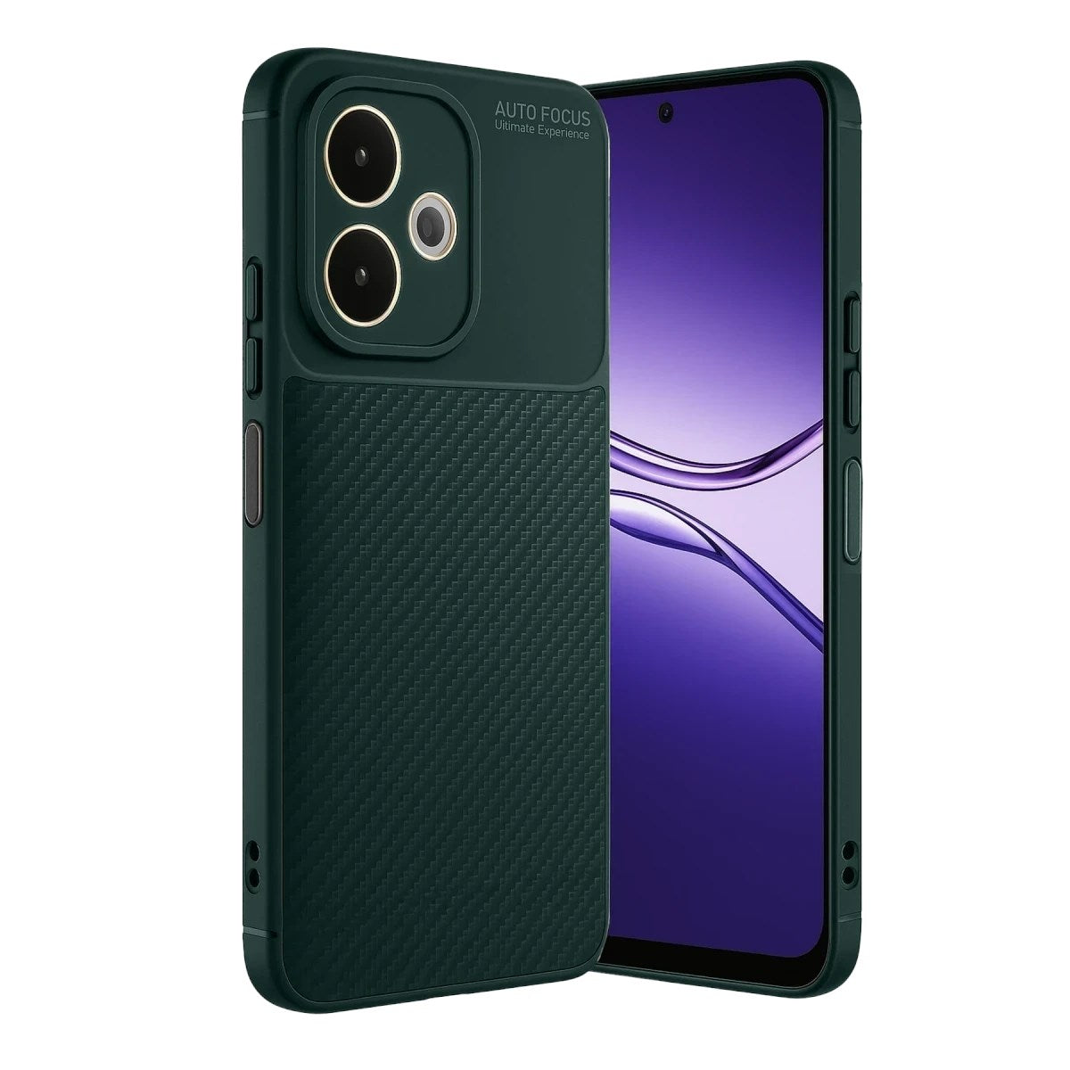 Mey İthalat® A5 Pro 4G Kılıf Auto Focus Karbon Kapak - Koyu Yeşil