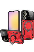 Mey İthalat® Samsung Galaxy A55 5G Kılıf Joy Lens Standlı Kapak - Kırmızı