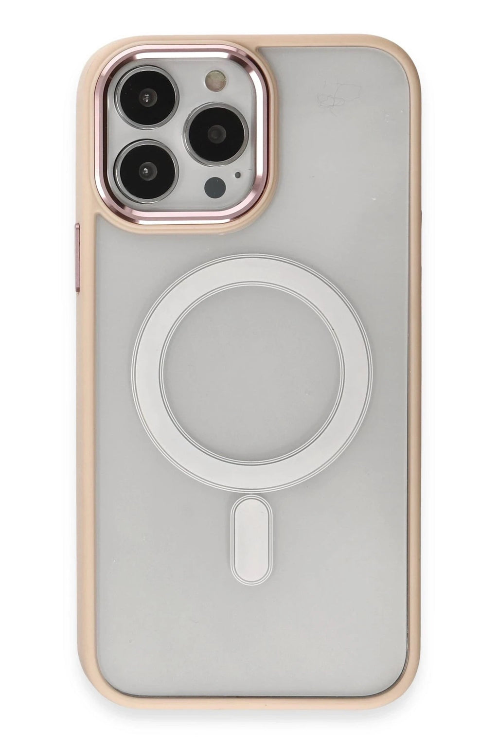Mey İthalat® iPhone 15 Pro Kılıf Room Magneticsafe Silikon - Pudra